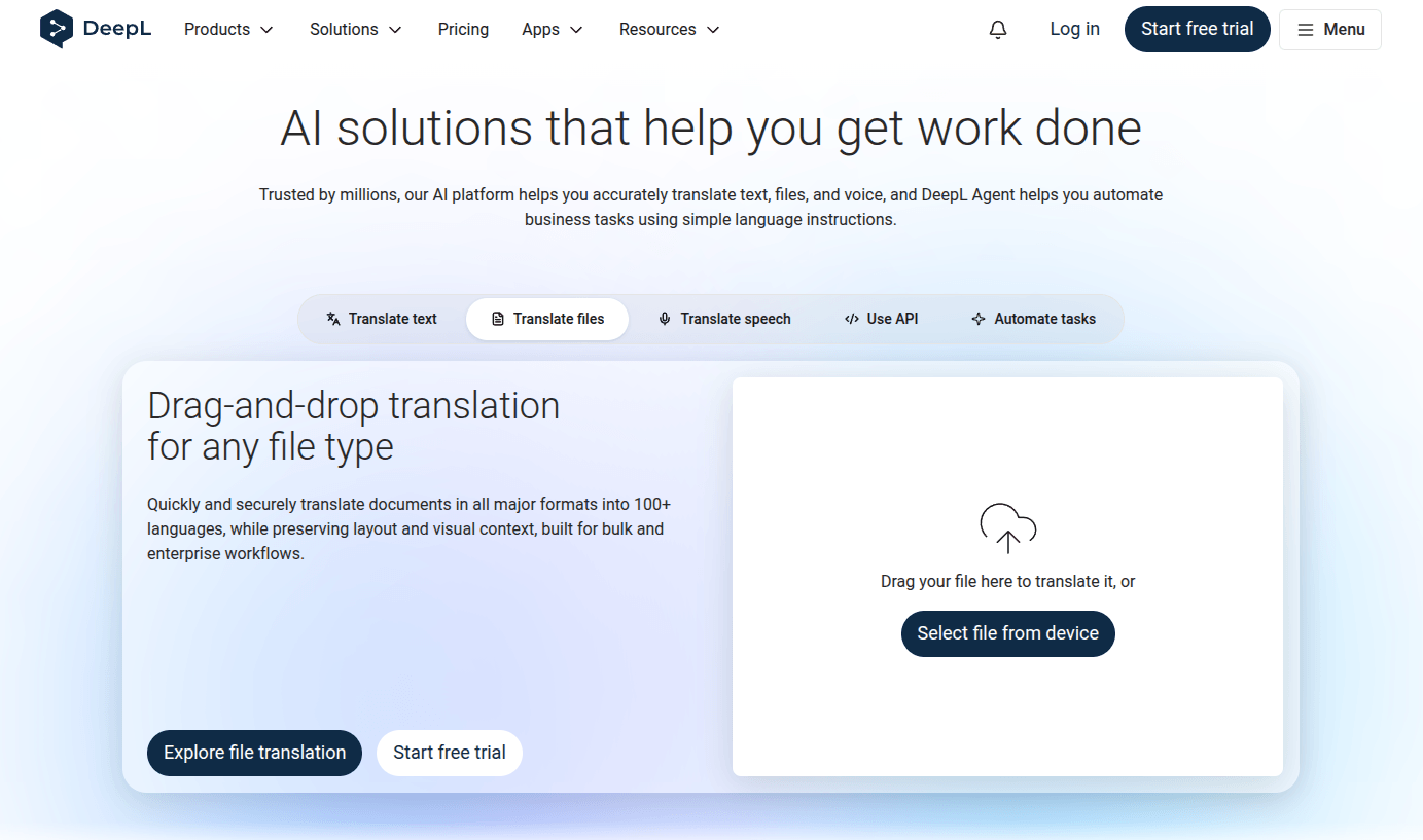 DeepL translation platform
